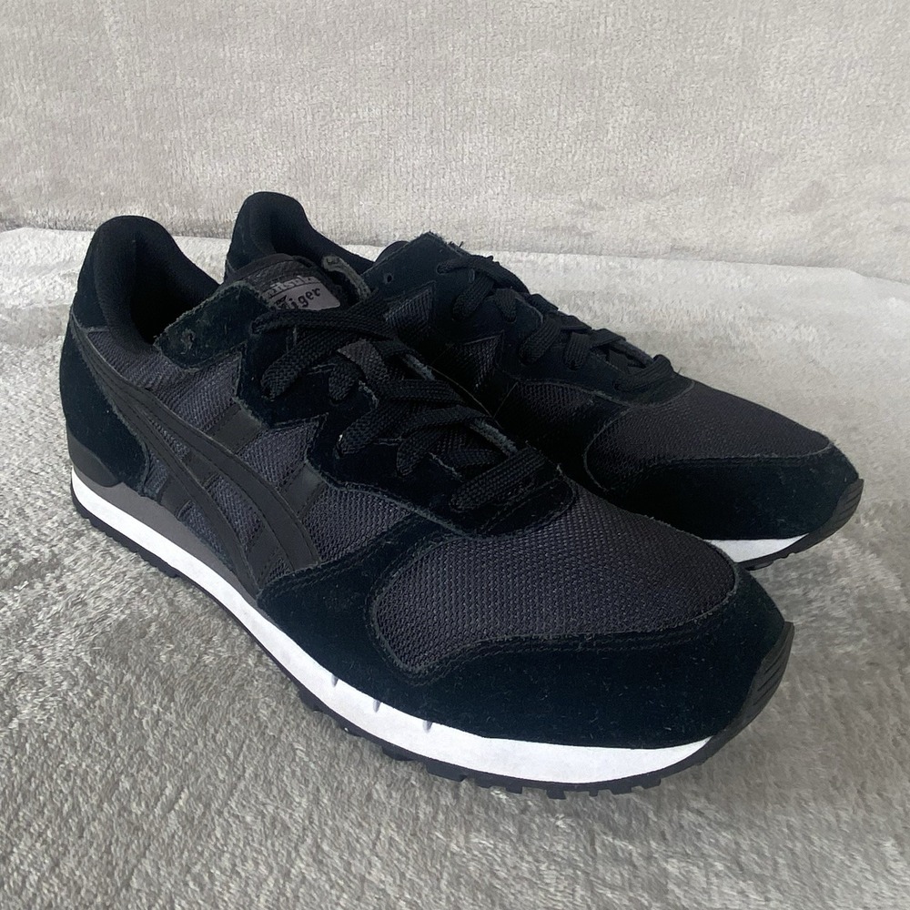 Asics Onitsuka Tiger Alvarado Mens Shoes Size 12 Black Suede Running Sneaker NEW